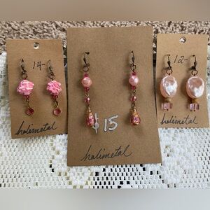 3 pairs of handmade earrings